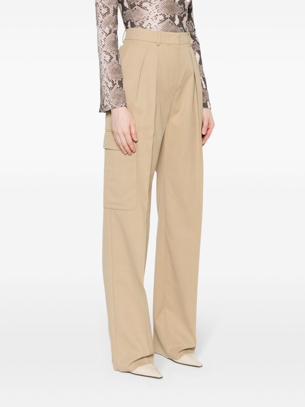 pleat-detail trousers - 3