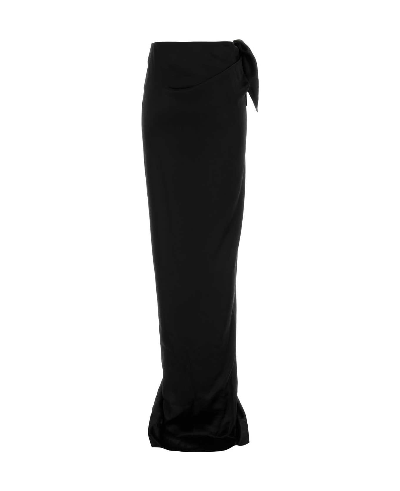 Black Satin Skirt - 2