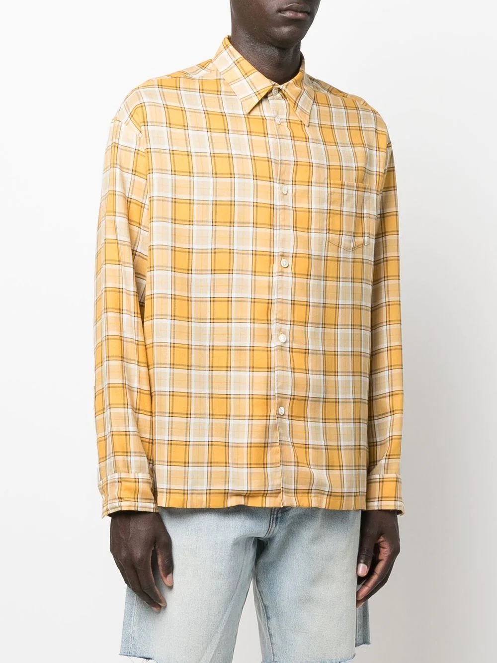 patch-pocket check flannel shirt - 3