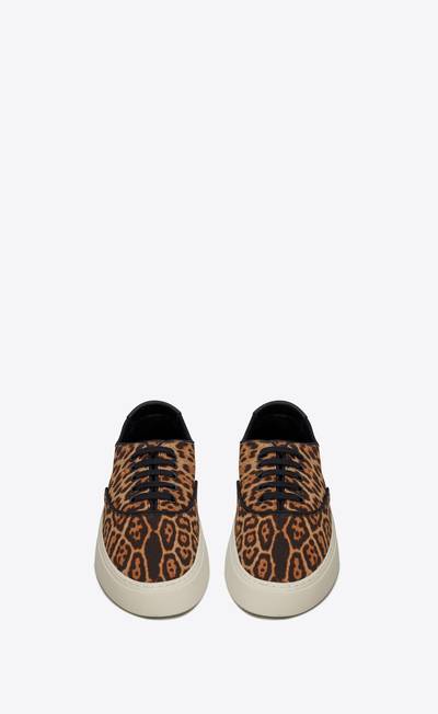 SAINT LAURENT venice sneakers in leopard-print canvas outlook