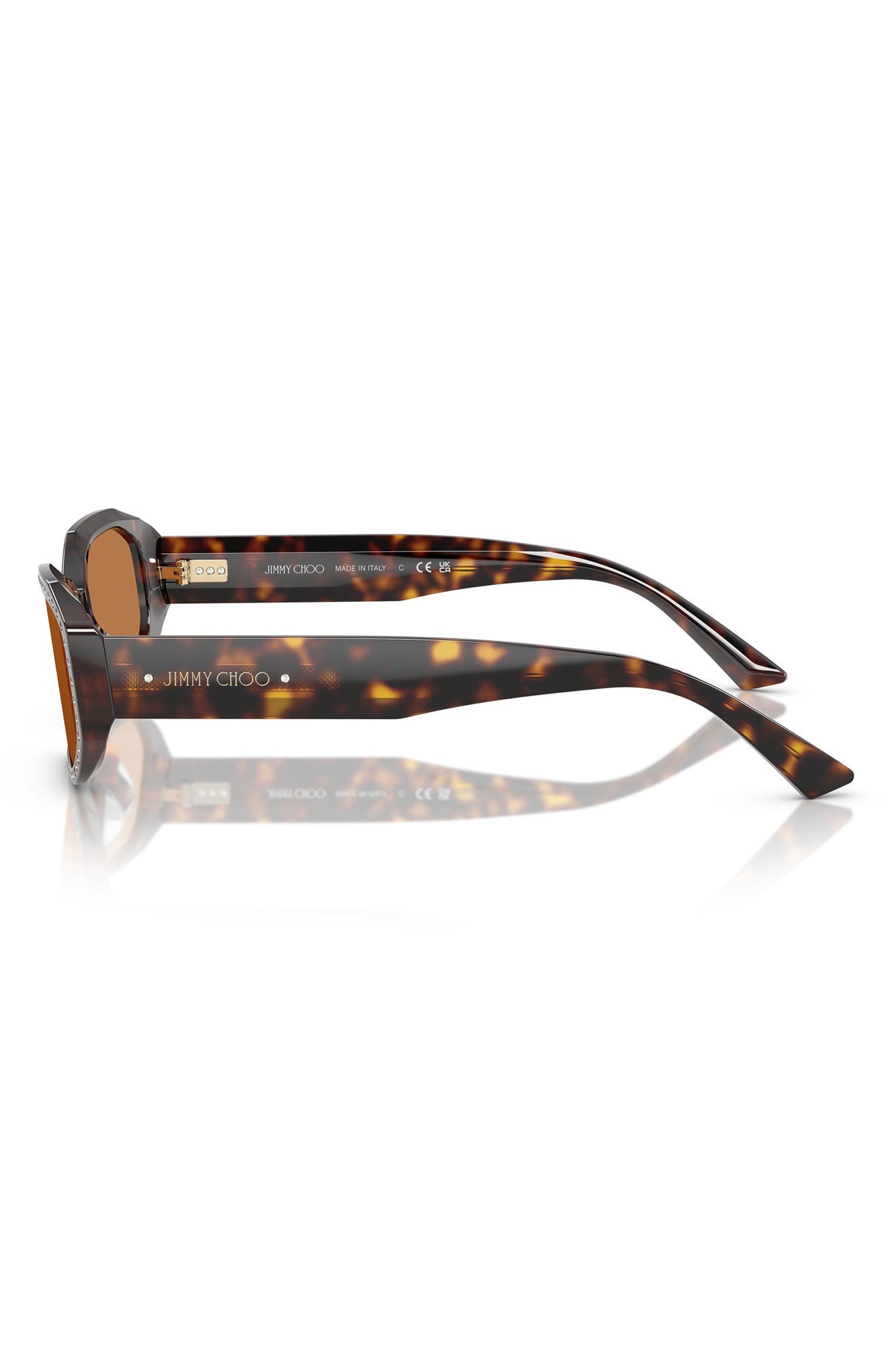 Jimmy Choo 56mm Oval Sunglasses in Brown at Nordstrom - 3