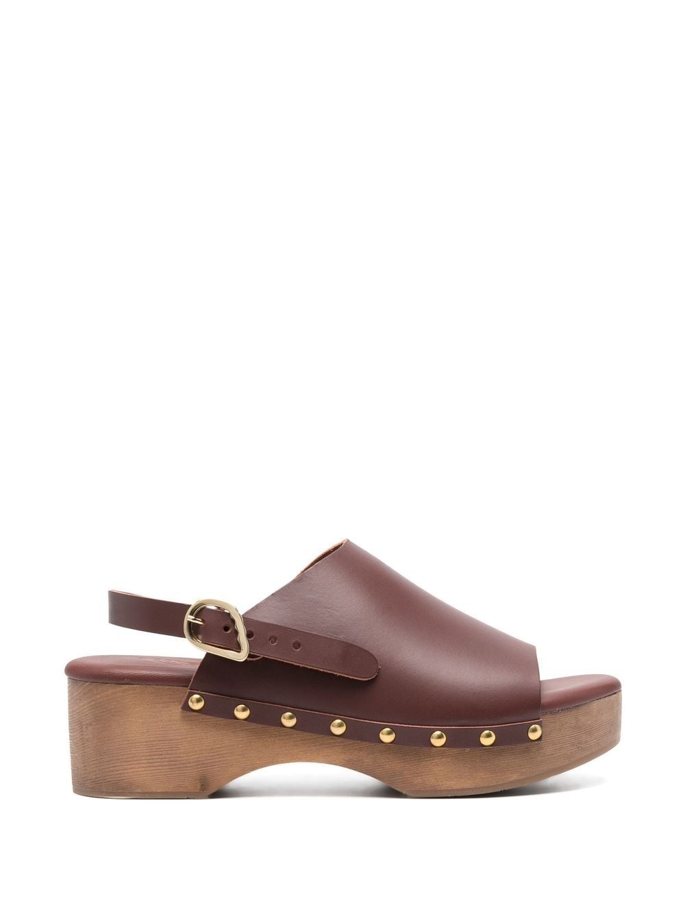 buckled leather clogs - 5