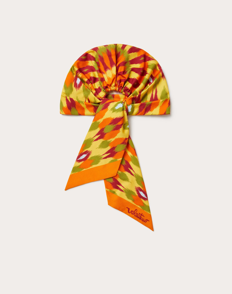 COTTON AND SILK HEADBAND WITH ROUND RAIN PRINT 3