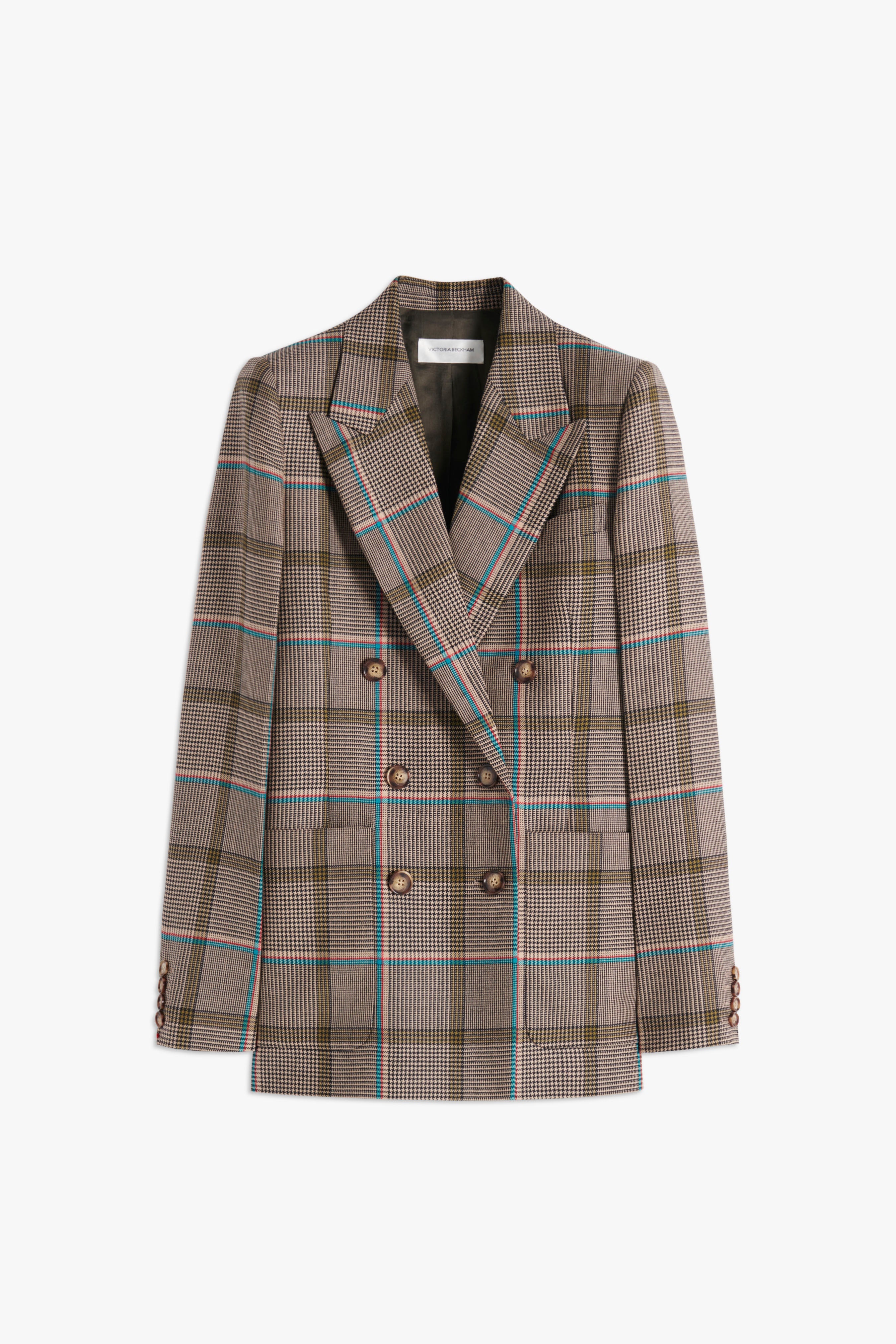 Tailored Double Breasted Jacket in Turquoise-Olive - 1