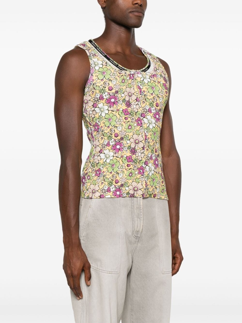 layered floral-print tank top - 4