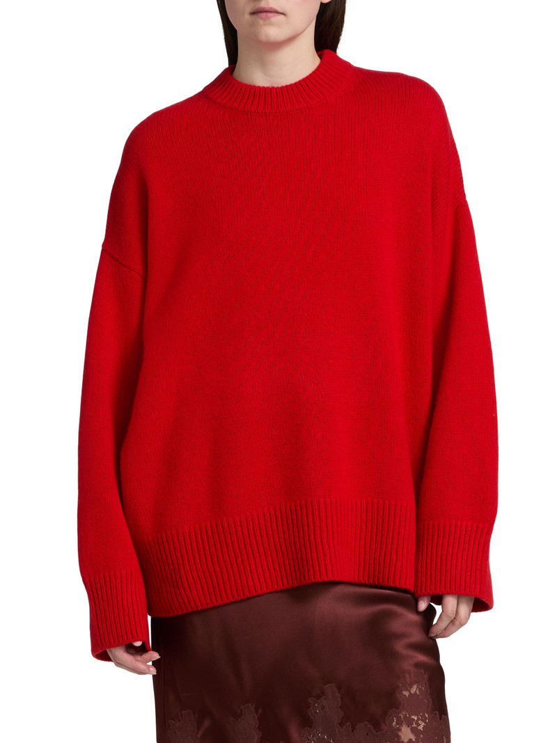 Women's Seedstitch Cashmere Tunic Sweater - Cherry 3