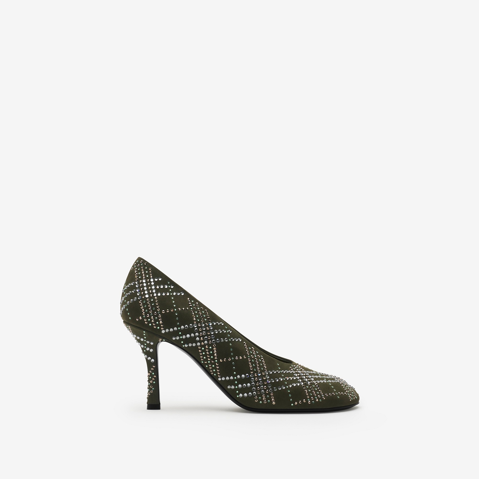 Crystal Check Suede Baby Pumps - 1