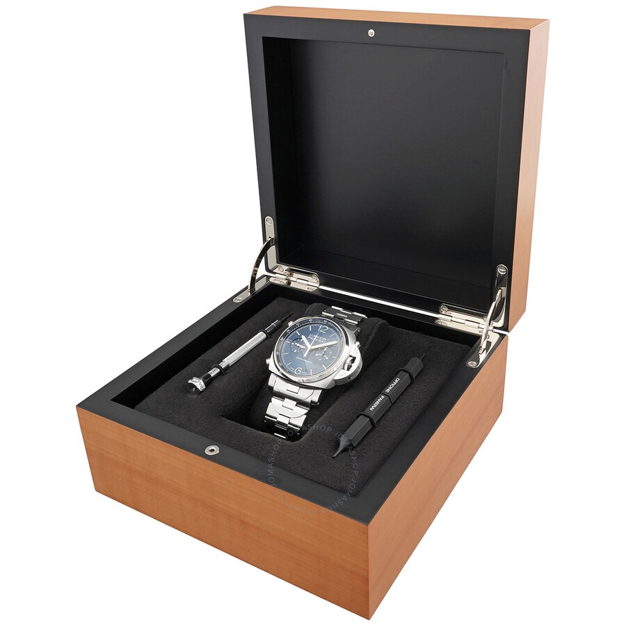 Panerai Luminor Chrono Chronograph Automatic Blue Dial Men's Watch PAM01110 - 4