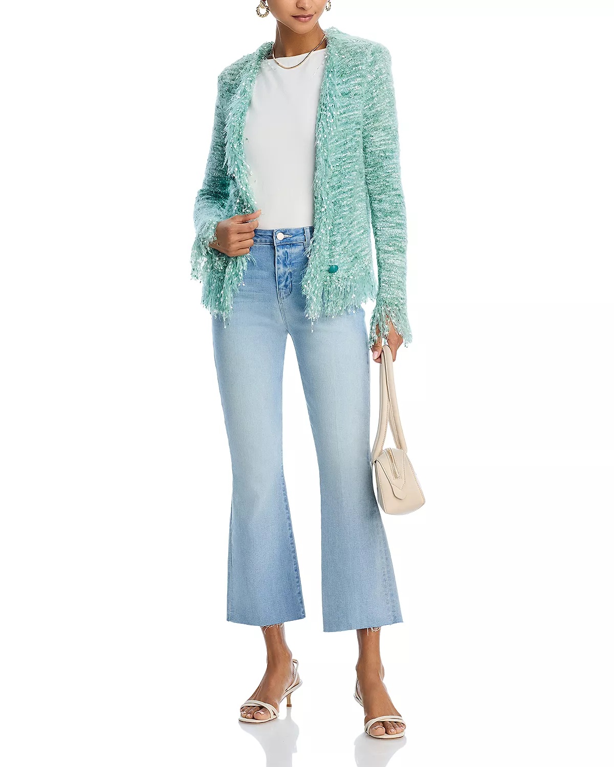 Kendra High Rise Cropped Flare Jeans in Dorian - 2
