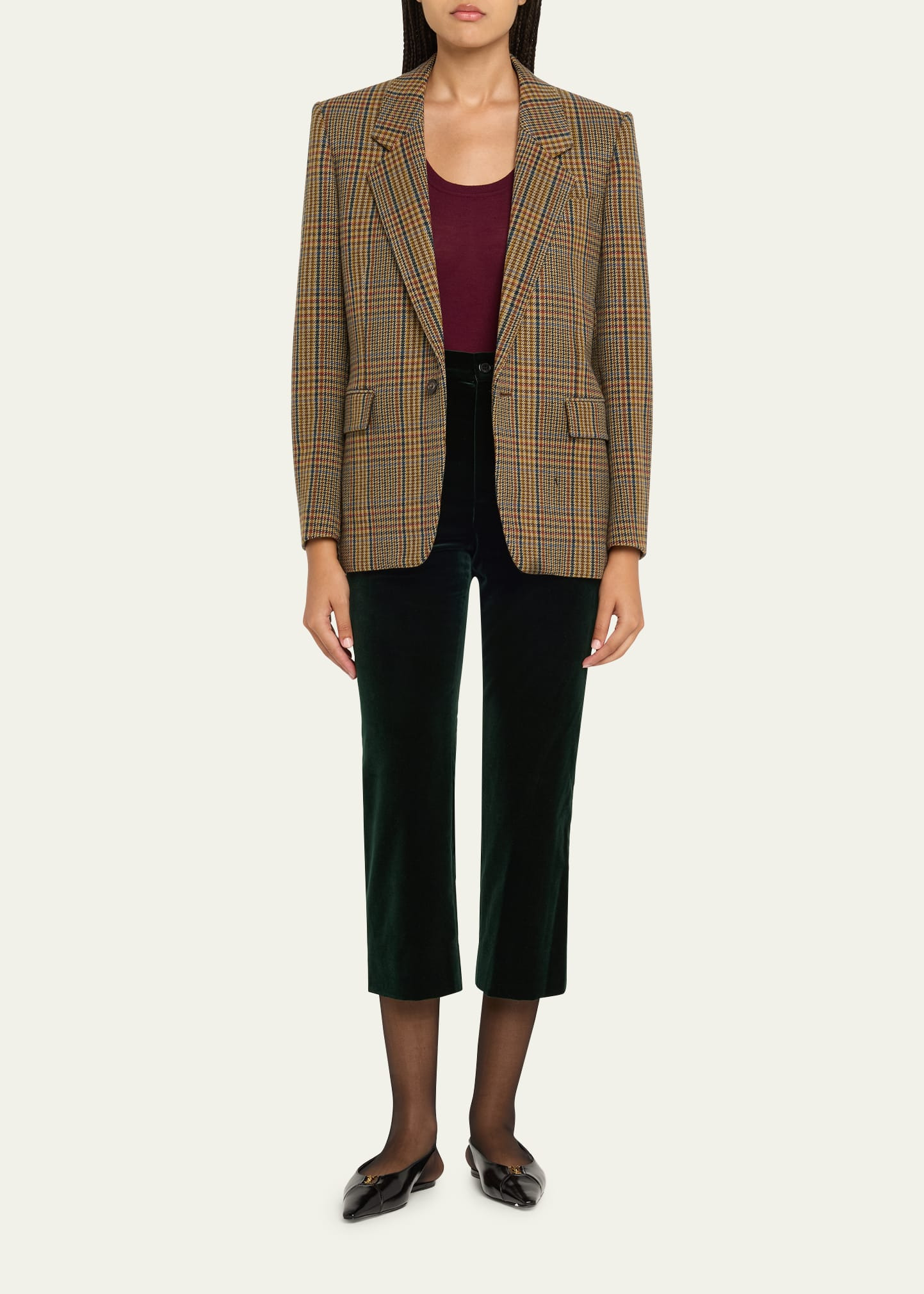 Velvet Flare Trousers - 2