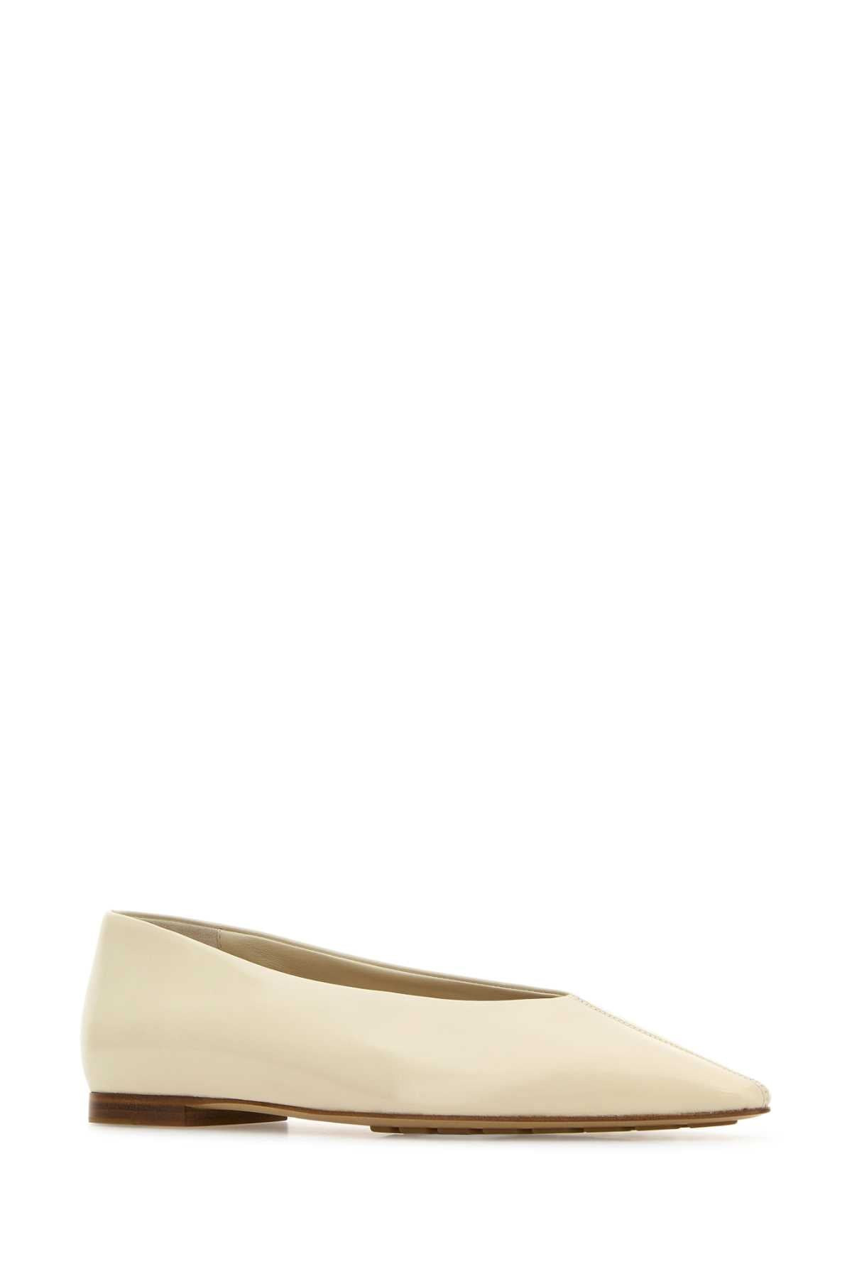 Bottega Veneta Women Ivory Leather Sofia Ballerinas - 2