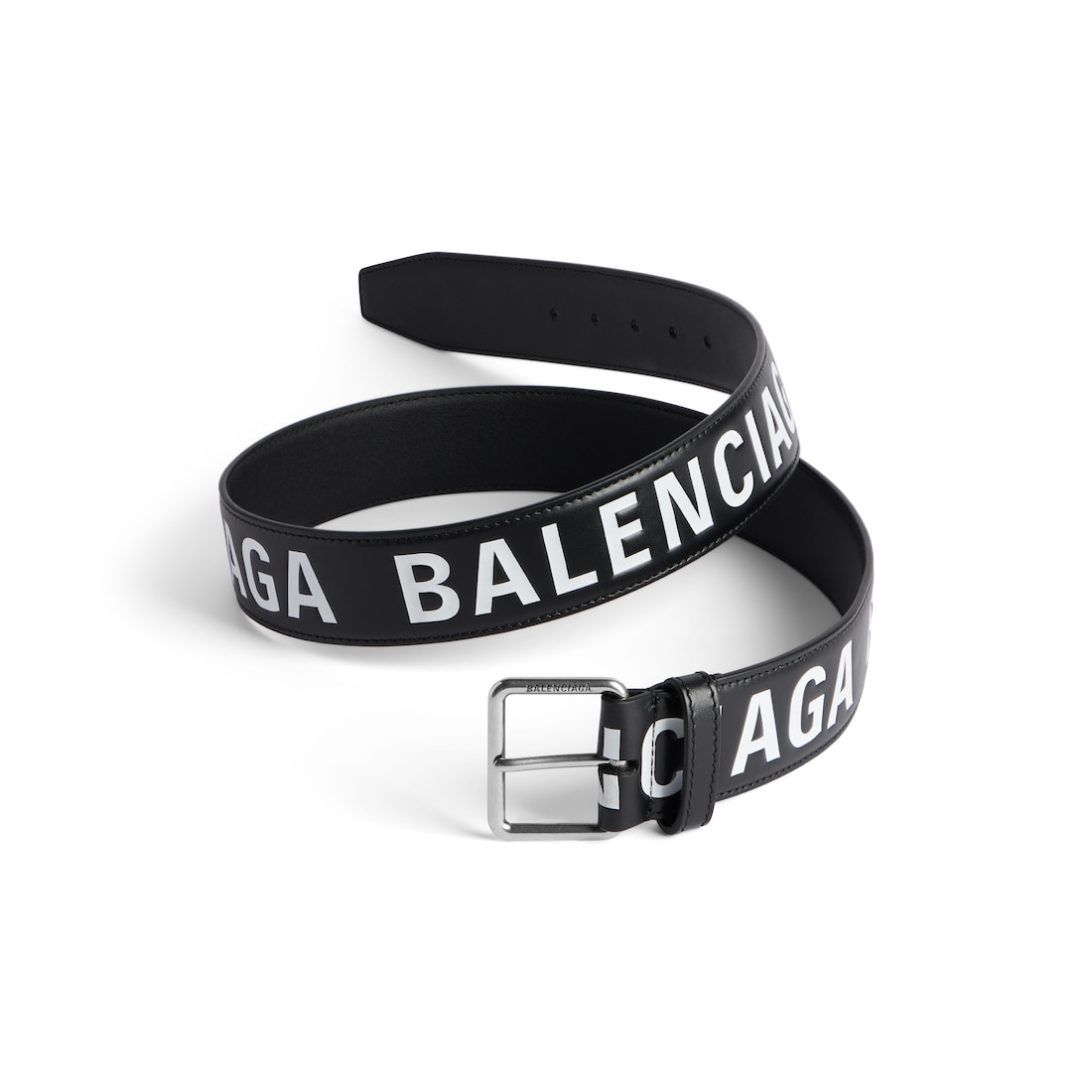 Men's Printed Letters Belt in Black/white - 2