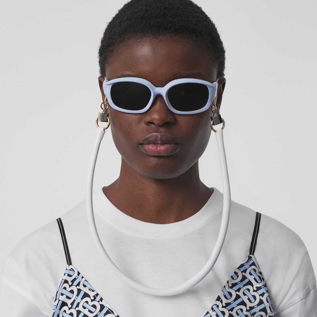 Metallic Detail Leather Eyewear Lanyard - 3