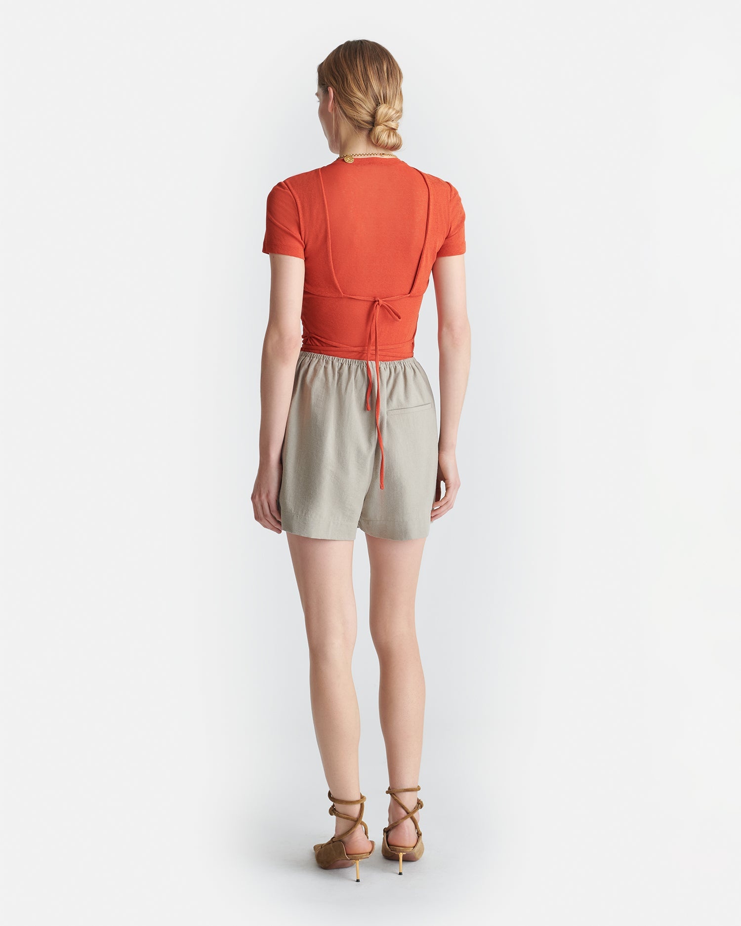 Cropped Mesh-Jersey Top - 4