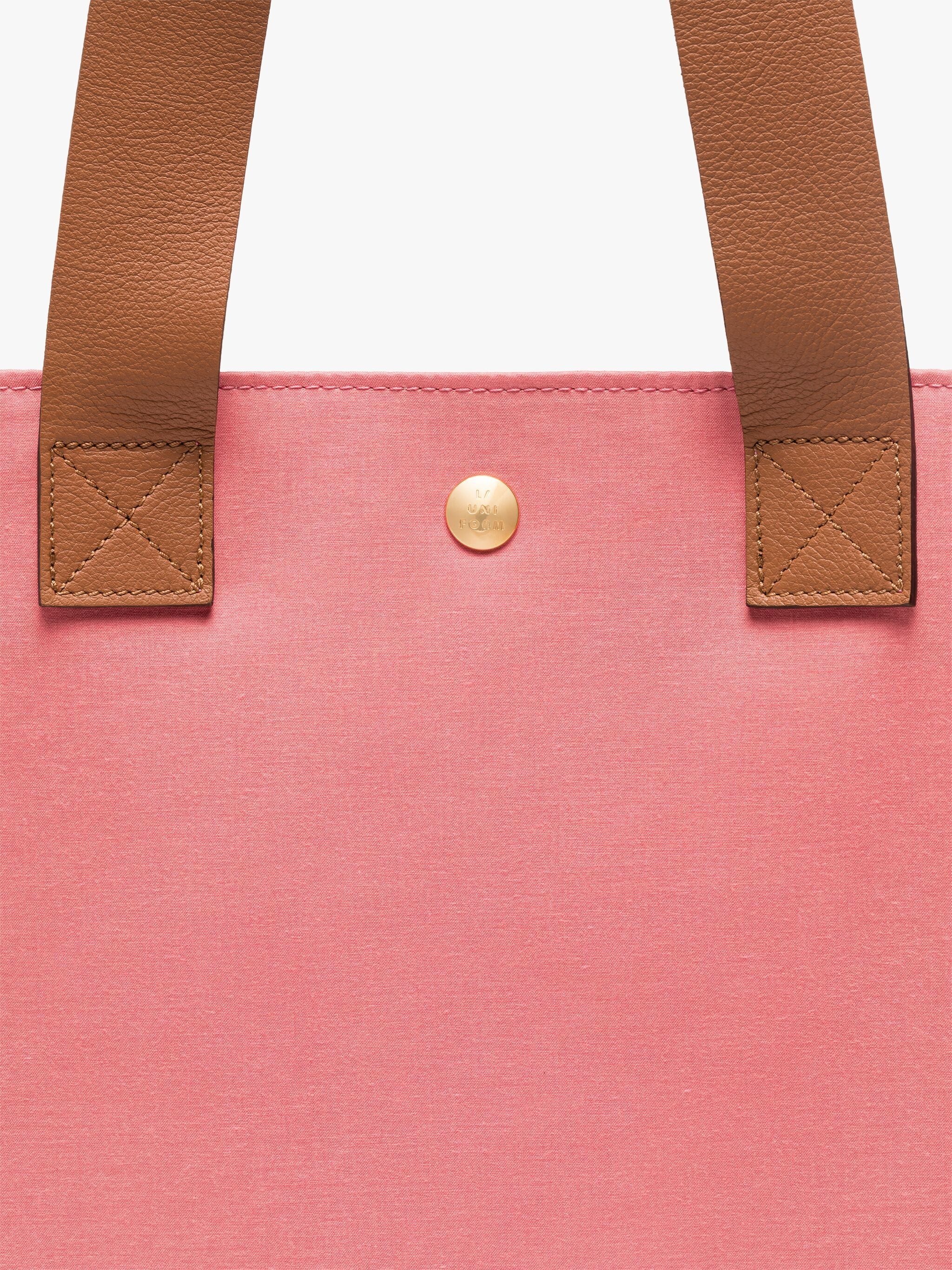 L/UNIFORM NATURAL & PINK BONDED COTTON FOLDABLE BAG - 4