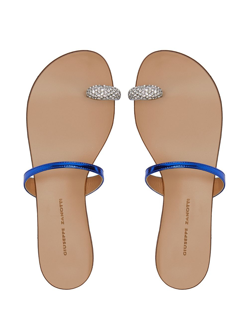 crystal toe strap sandals - 4
