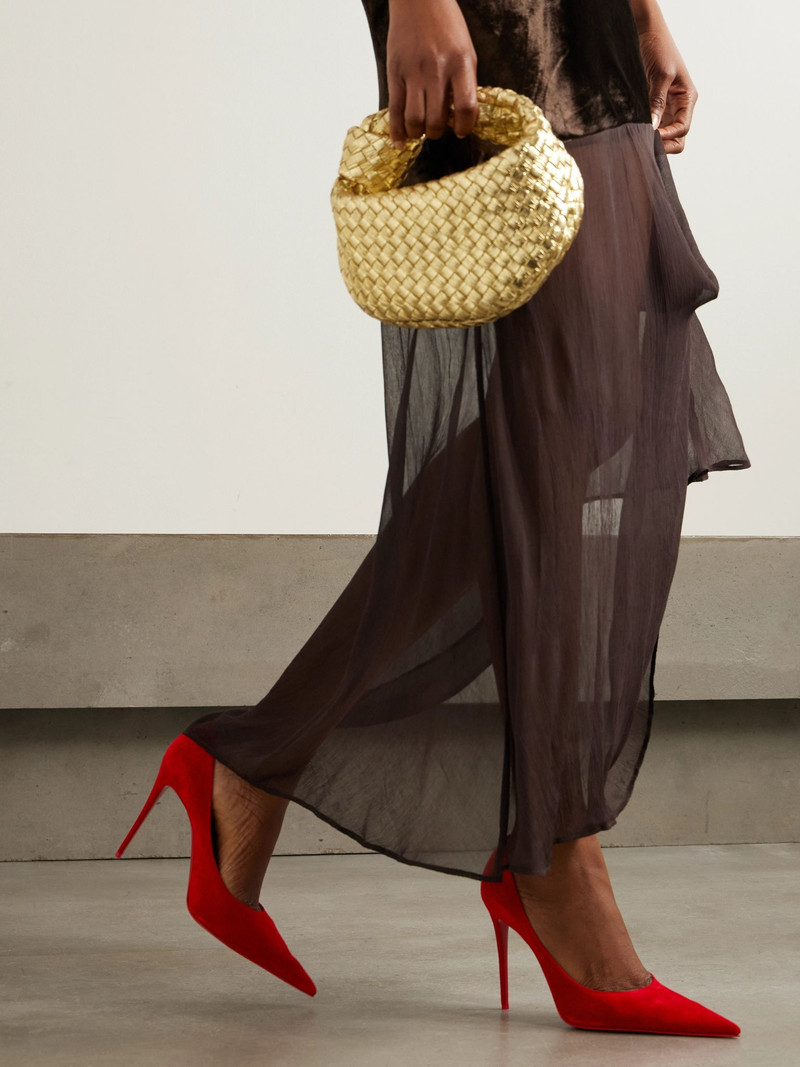 Christian Louboutin Kate Max 100 suede point-toe pumps Red outlook