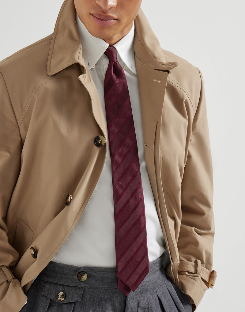 Texured tone-on-tone stripe silk tie 3