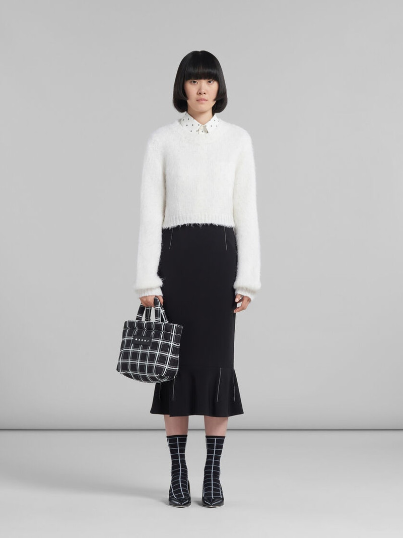 Marni BLACK CHECKED PUFF MINI TOTE BAG outlook
