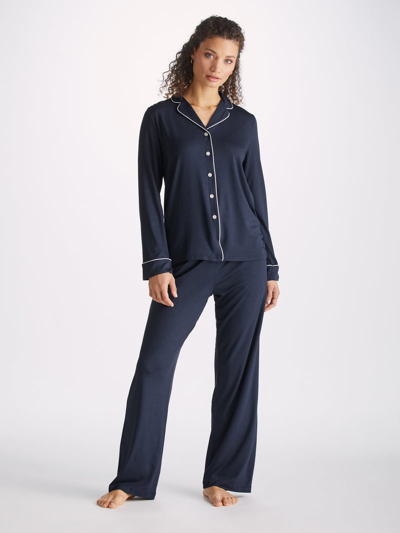 Women's Pyjamas Lara Micro Modal Stretch Navy - 3