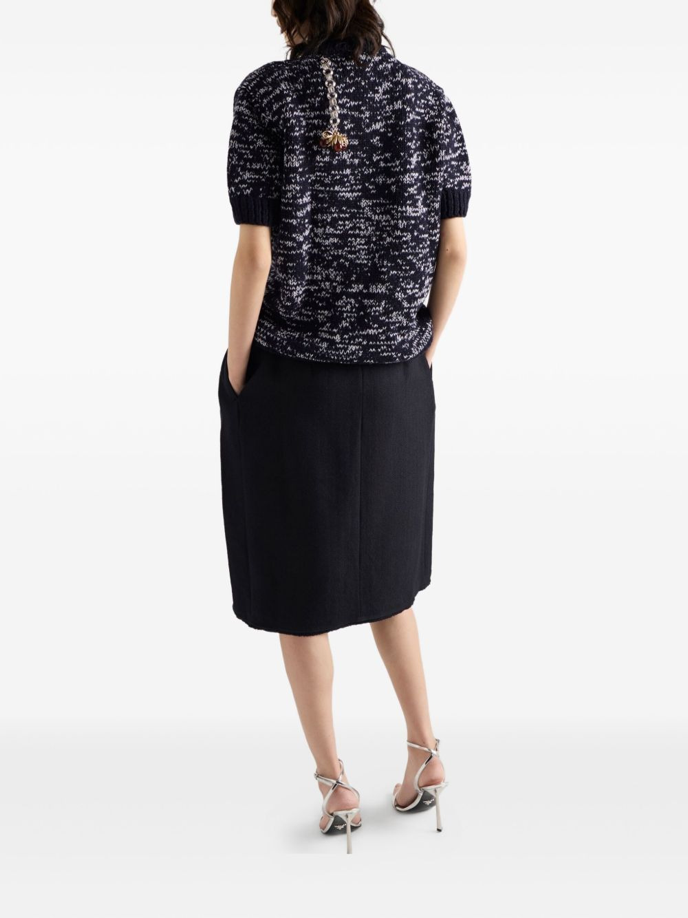 short-sleeve pendant-embellished sweater - 3