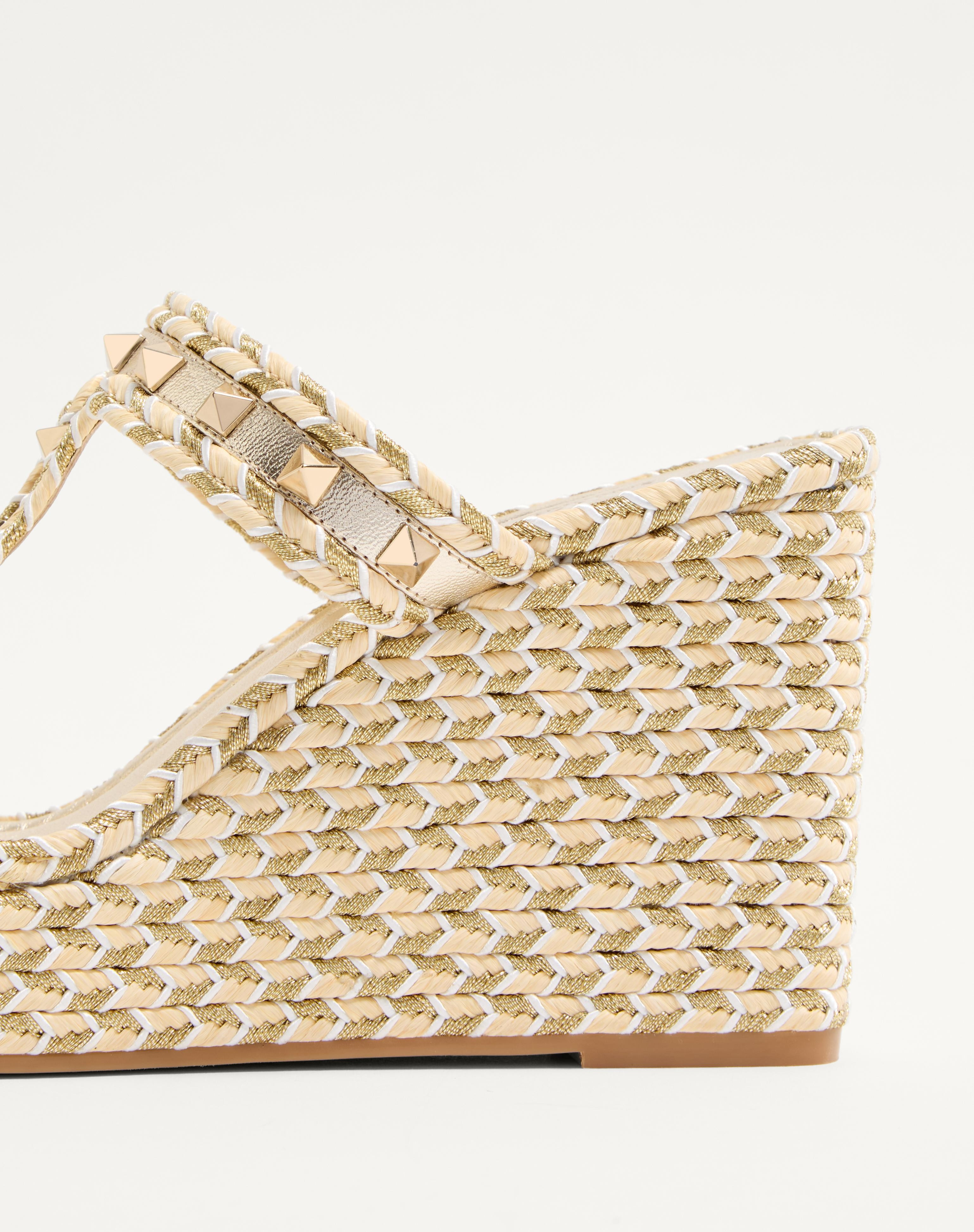 ROCKSTUD LAMINATED NAPPA WEDGE SANDAL 90 MM - 7