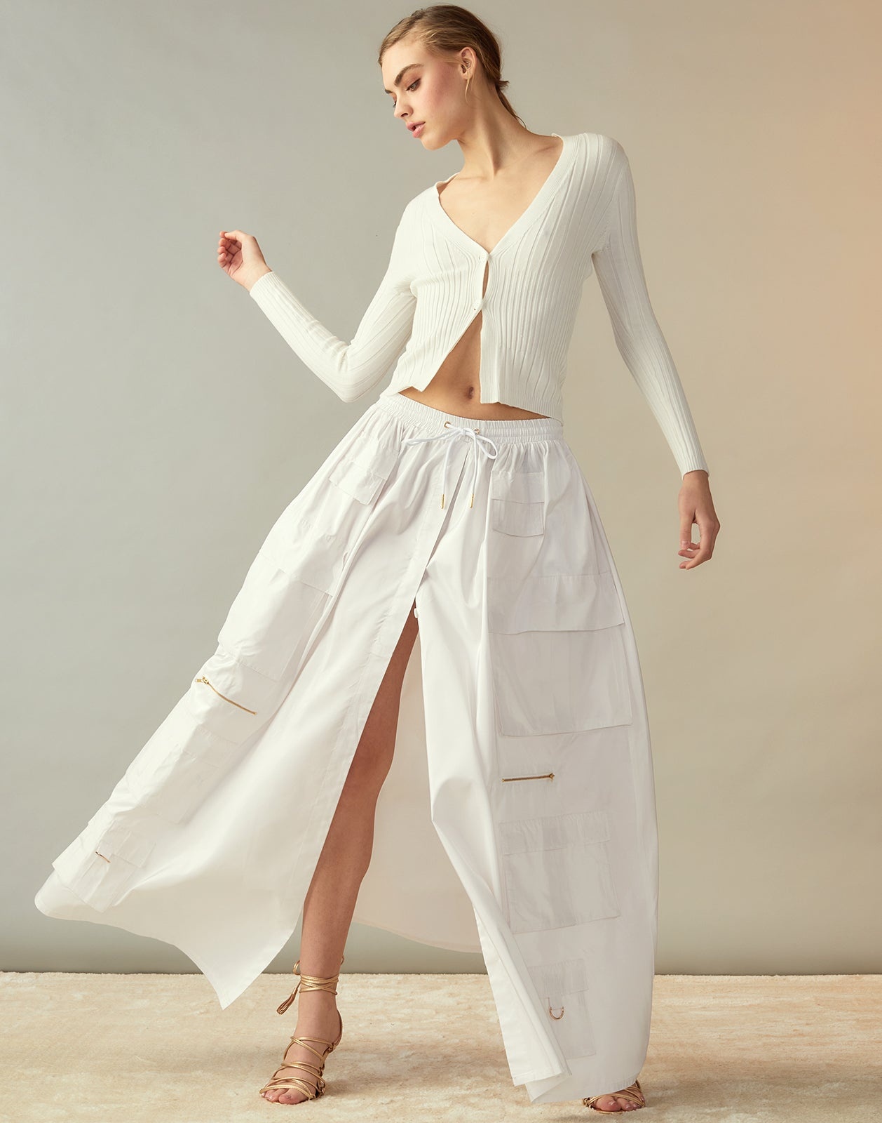 Taffeta Cargo Skirt - 4