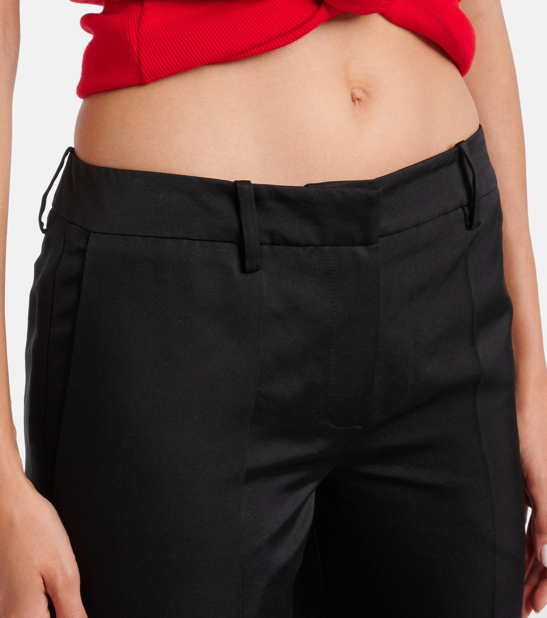 Cotton and silk flared pants - 4