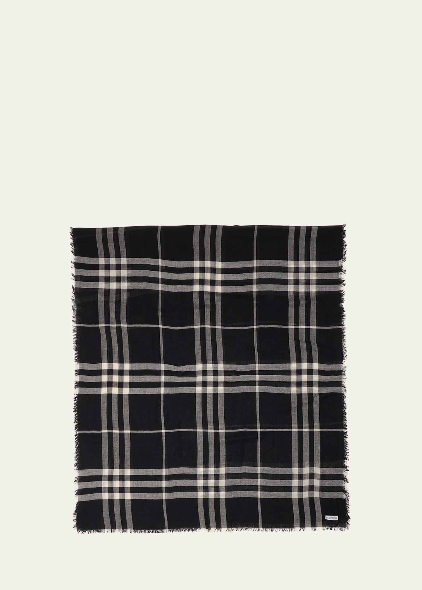 Giant Check Wool Scarf - 1