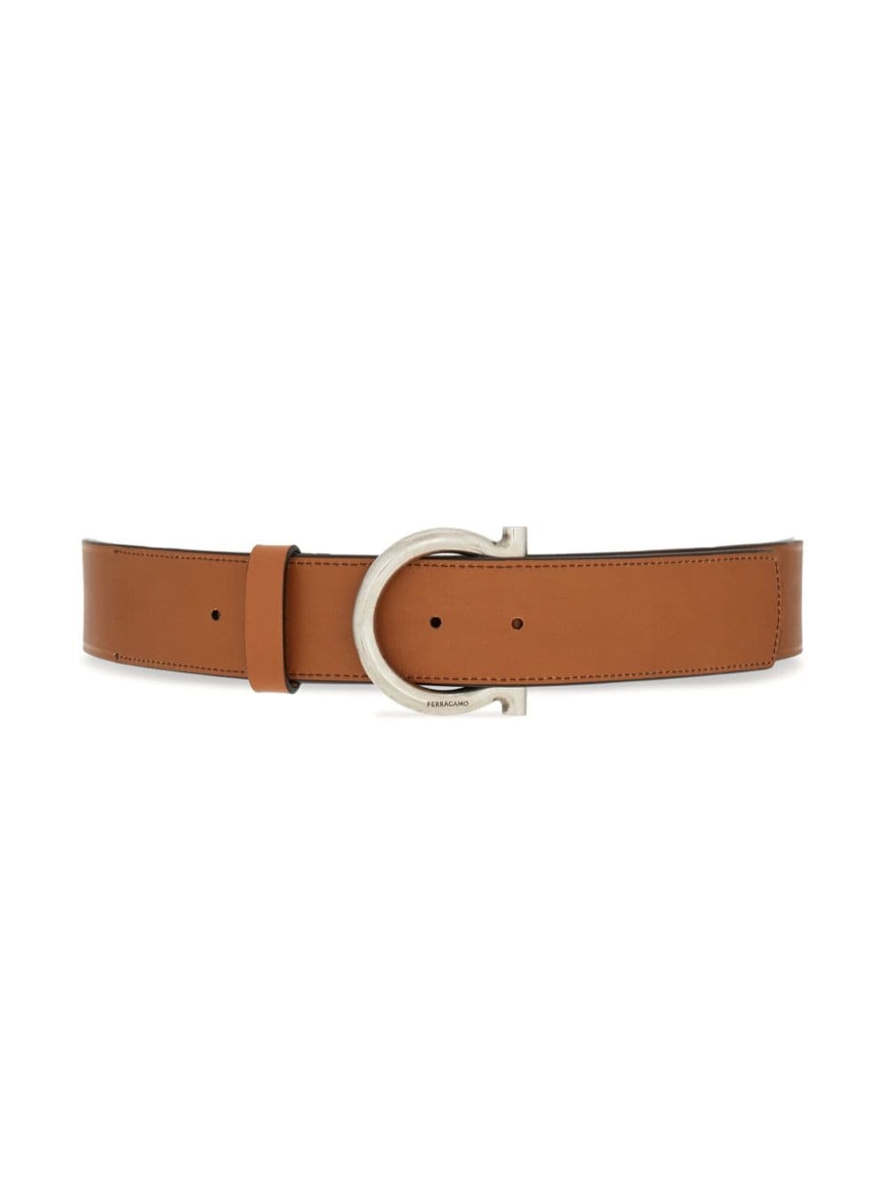 Gancini-buckle leather belt - 3