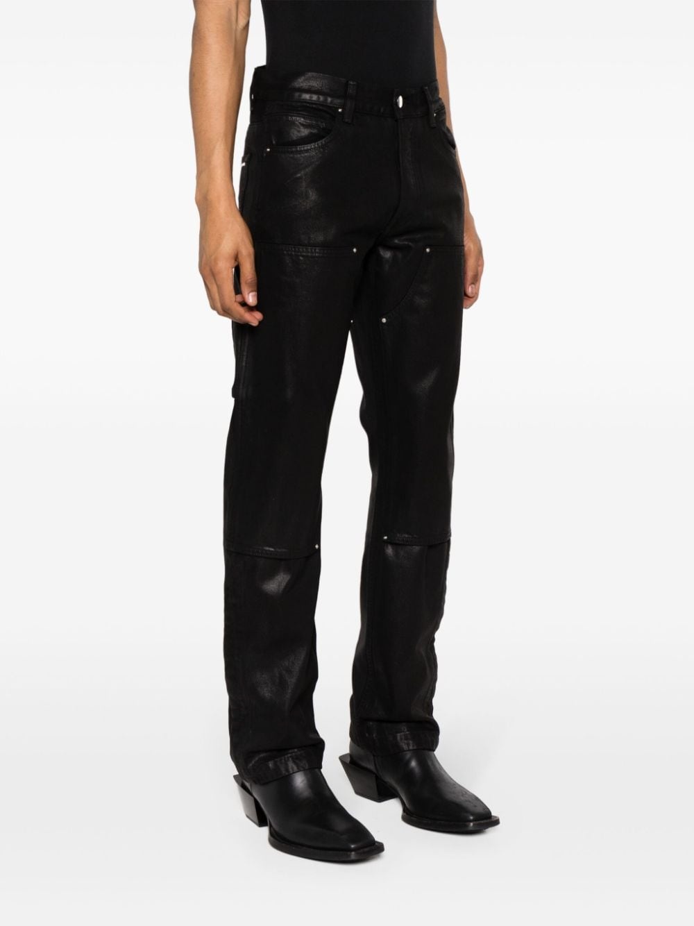 mid-rise straight-leg trousers - 3