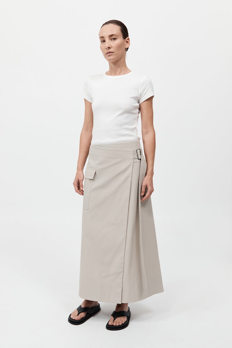 Utility Wrap Skirt - Creme - 4