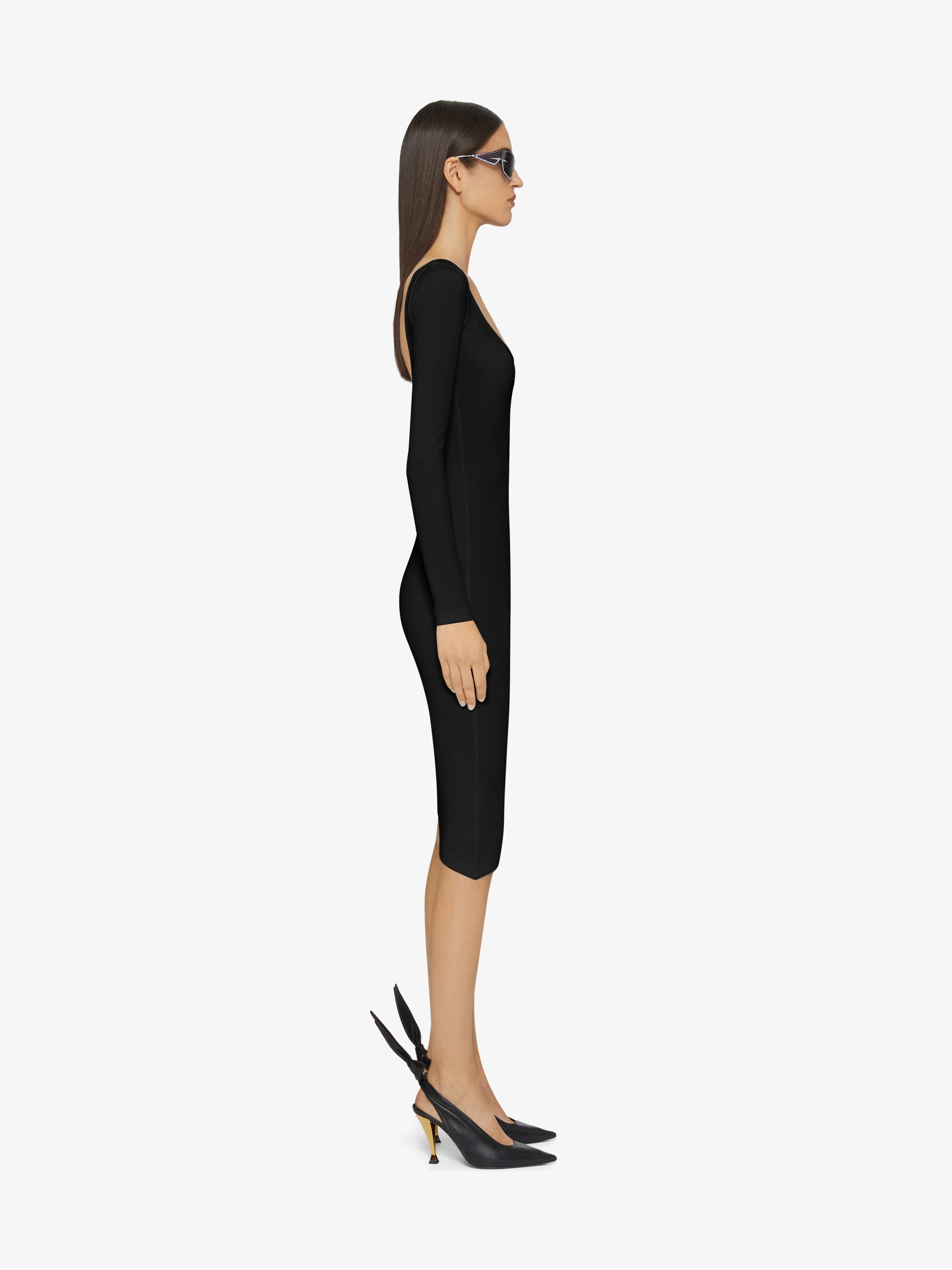 ASYMMETRIC DRESS IN KNIT WITH 4G LIQUID DETAIL - 3
