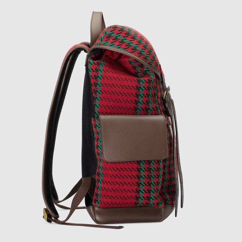 Houndstooth and stripe backpack with Inerlocking G 4