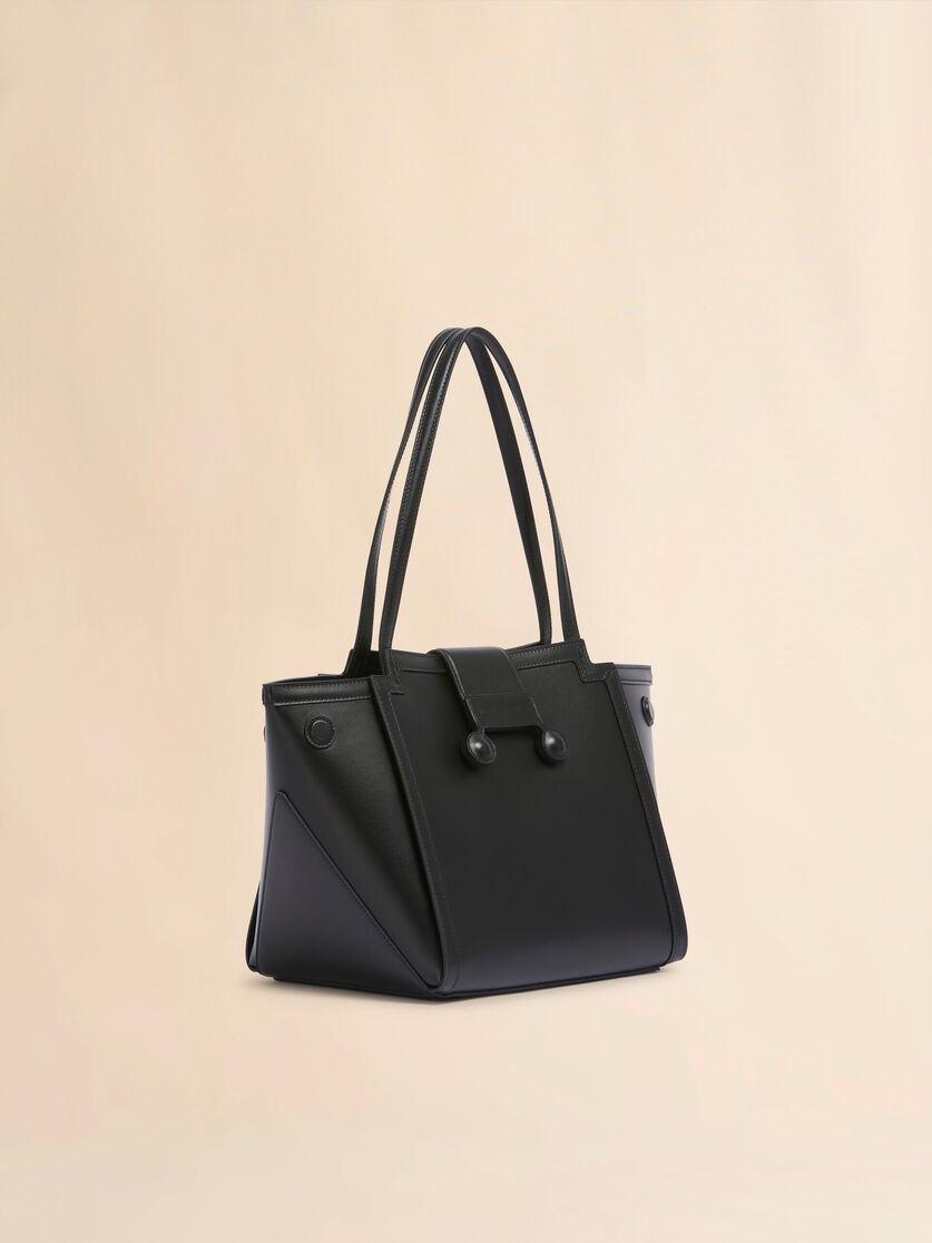 BLACK LEATHER MINI RIVIERA BAG - 5