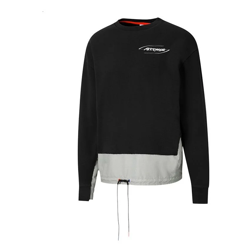 PUMA x ATTEMPT 크로스오버 인쇄 접합 캐주얼 둥근 목 검정 598273-01 - 1