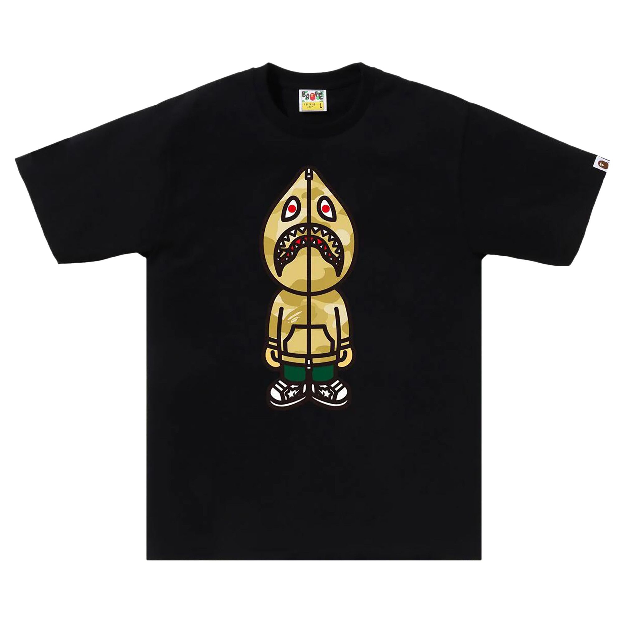 BAPE Color Camo Classic Milo Shark Tee 'Black/Yellow' - 1