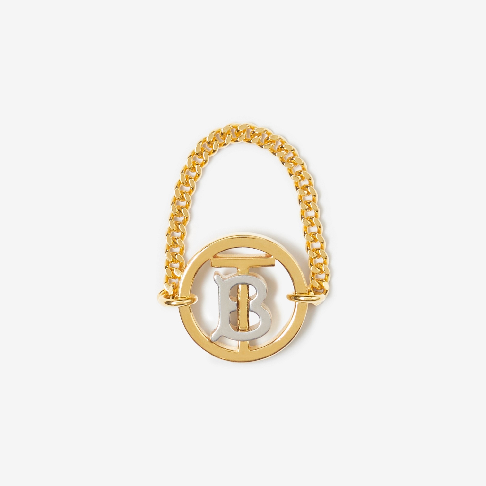 Gold and Palladium-plated Monogram Motif Ring - 1