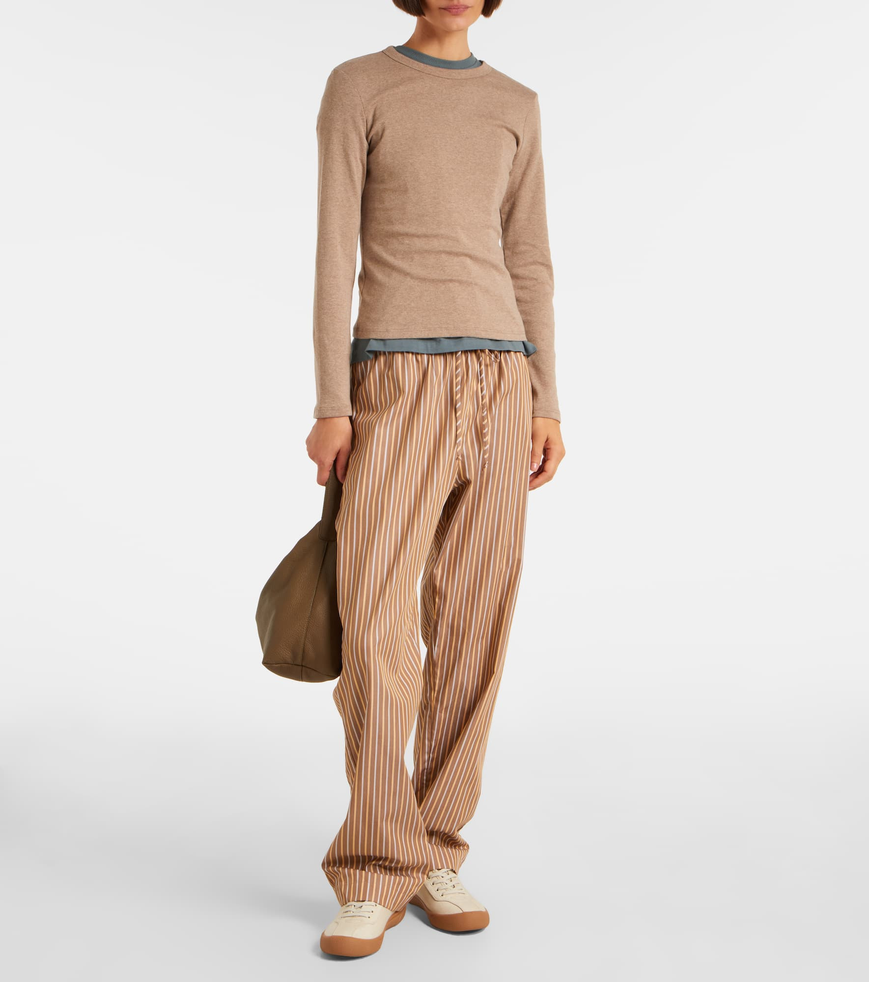 Yoshi cotton-blend twill wide-leg pants - 2
