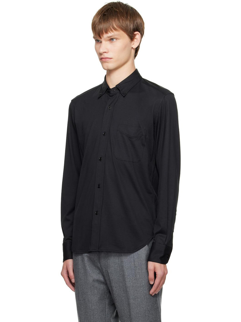 TOM FORD Black Silk Cotton Blend Button Down Shirt outlook
