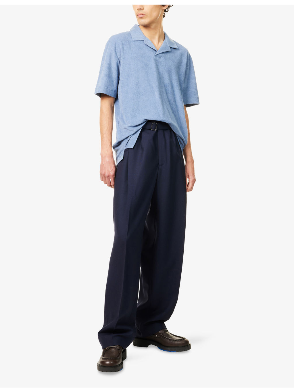 Towelling Camp-Collar Cotton Polo Shirt - 2
