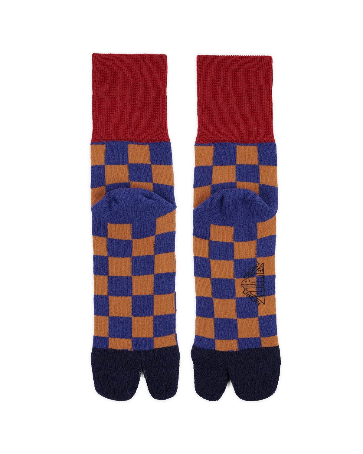 Tabi Checker Ankle Sock - Navy - 2