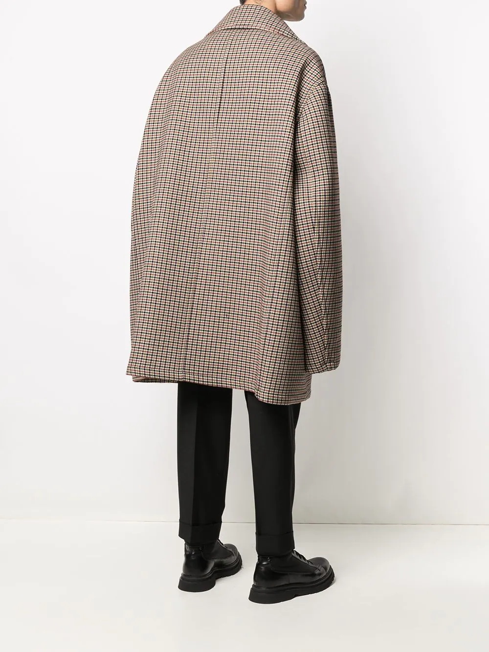 houndstooth double-breasted coat - 4