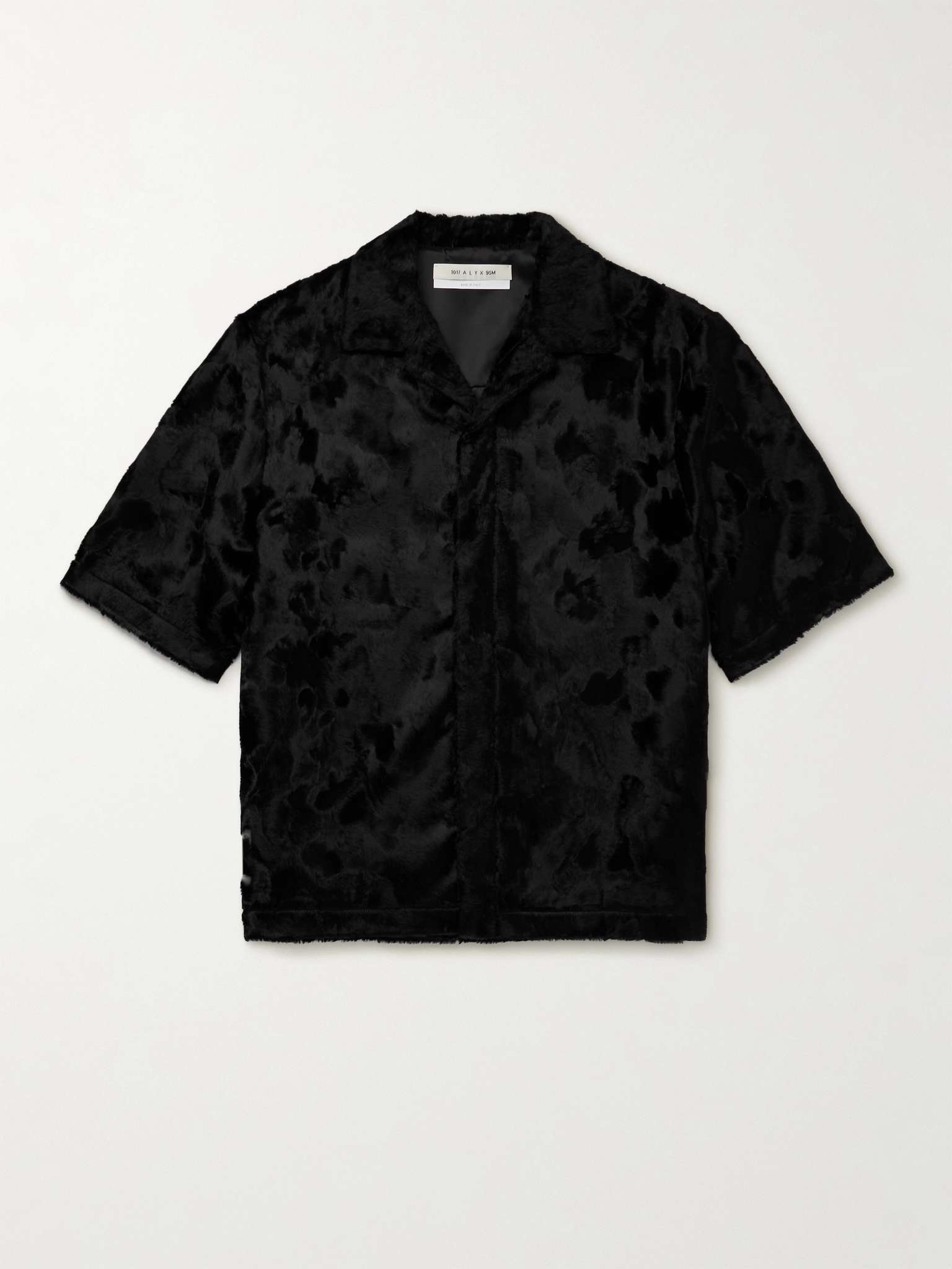 Camp-Collar Faux Pony Hair Shirt - 1