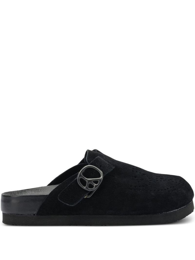 buckle perforated mules 1