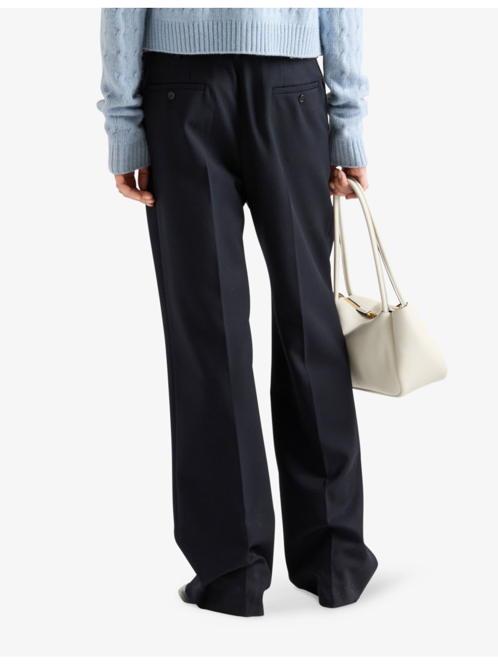 Straight-leg mid-rise wool trousers - 4