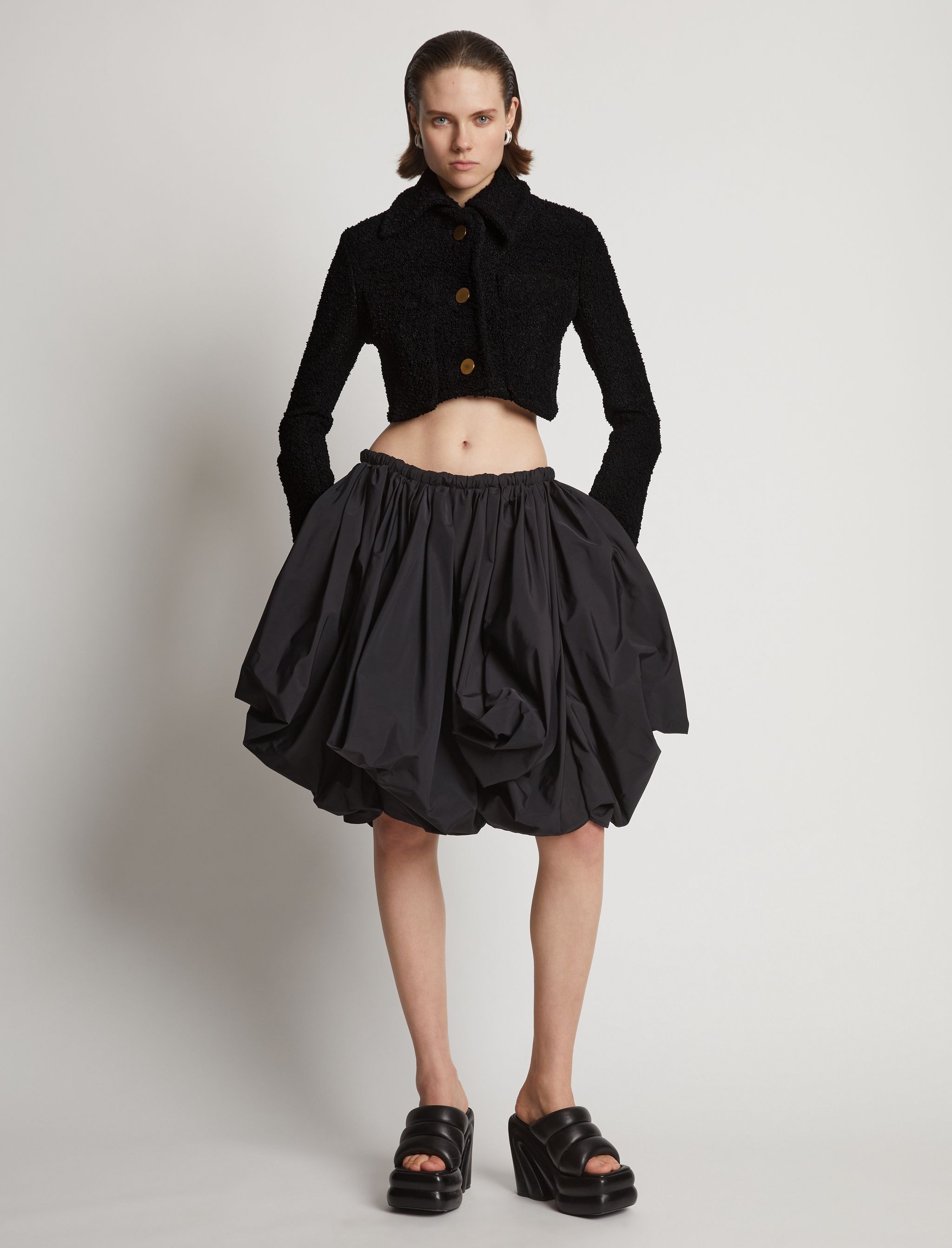 Stretch Boucle Crop Jacket - 3