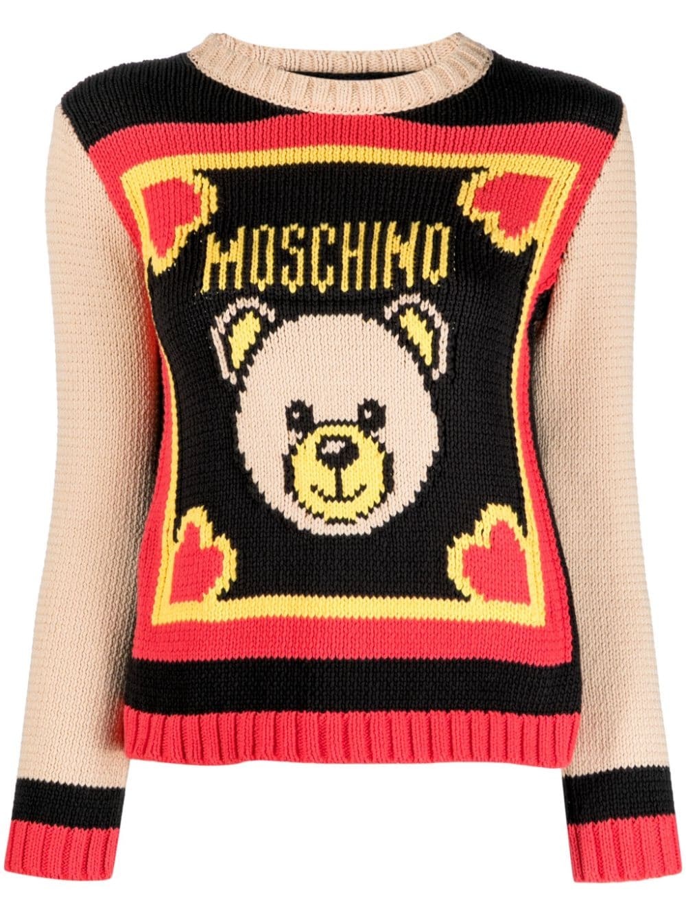 Teddy Bear-embroidered ribbed jumper - 1