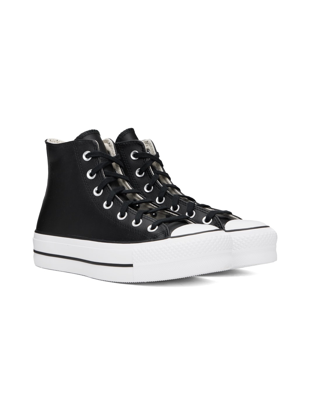 Black Chuck Taylor All Star Lift Leather Sneakers - 4