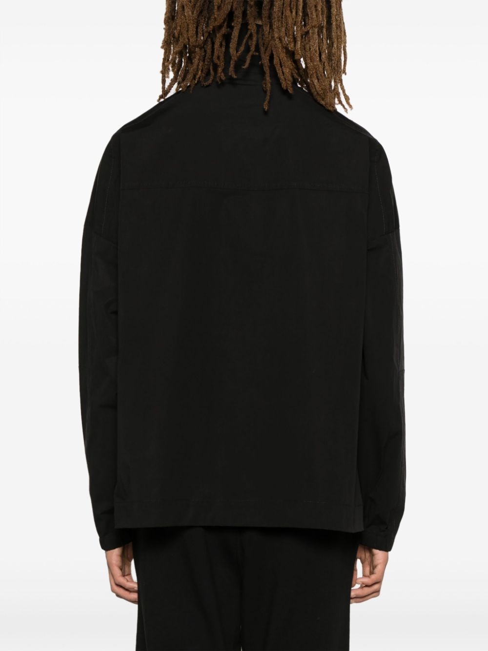 logo-print poplin half-zip jacket - 4